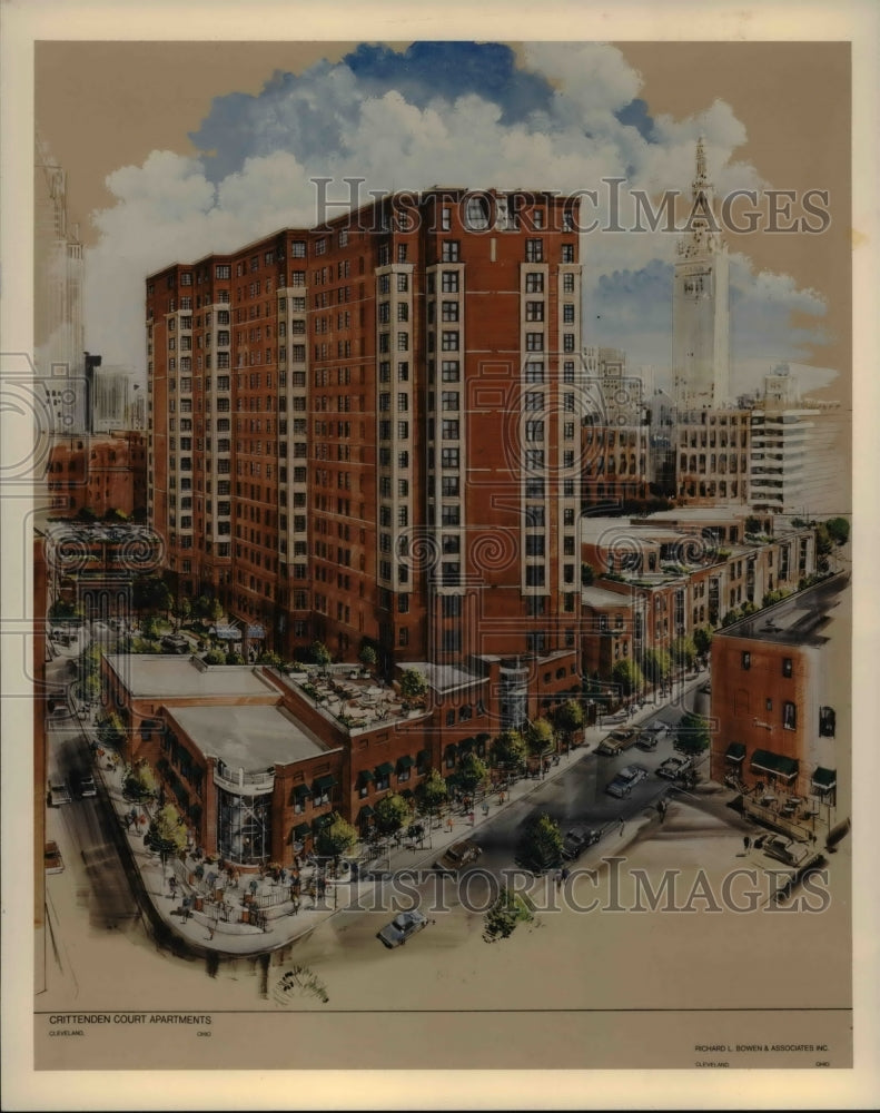 1994 Press Photo Crittenden Court Apartments in Cleveland Proposed Drawing - Historic Images