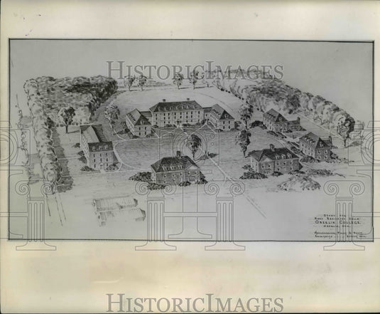 1946 Press Photo The proposed men's quadrangle in Oberlin College- Historic Images