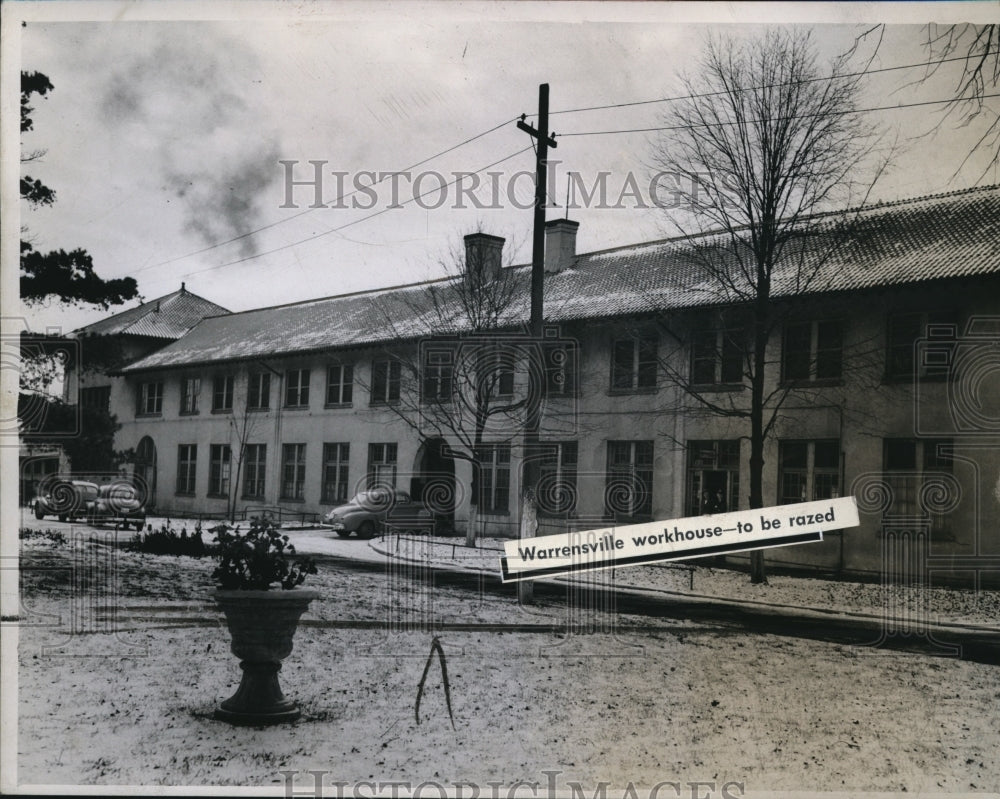 1945 Press Photo The front entrance of the Warrensville Workhouse - cva72349- Historic Images