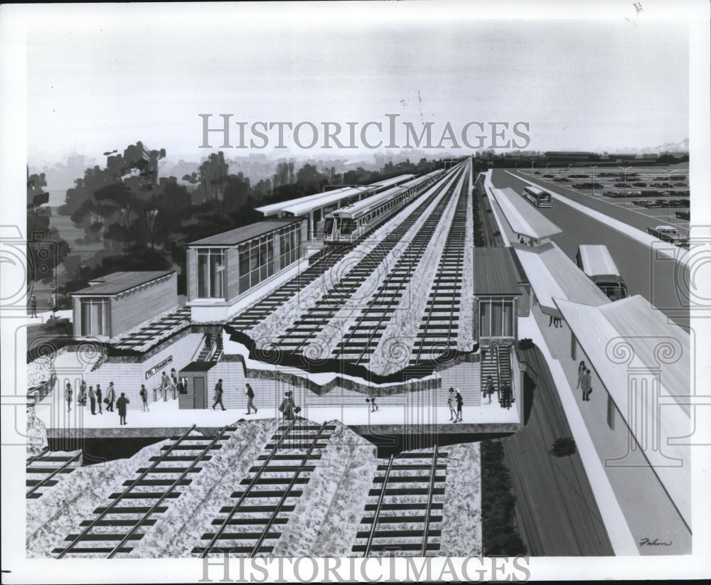 1968 Press Photo The CTS Rapid Transit airport extension- Historic Images