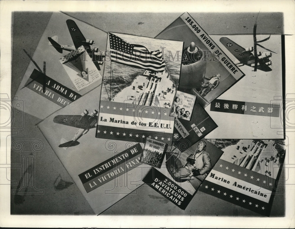 1942 Press Photo Printed propaganda for neutral and allied countries ...