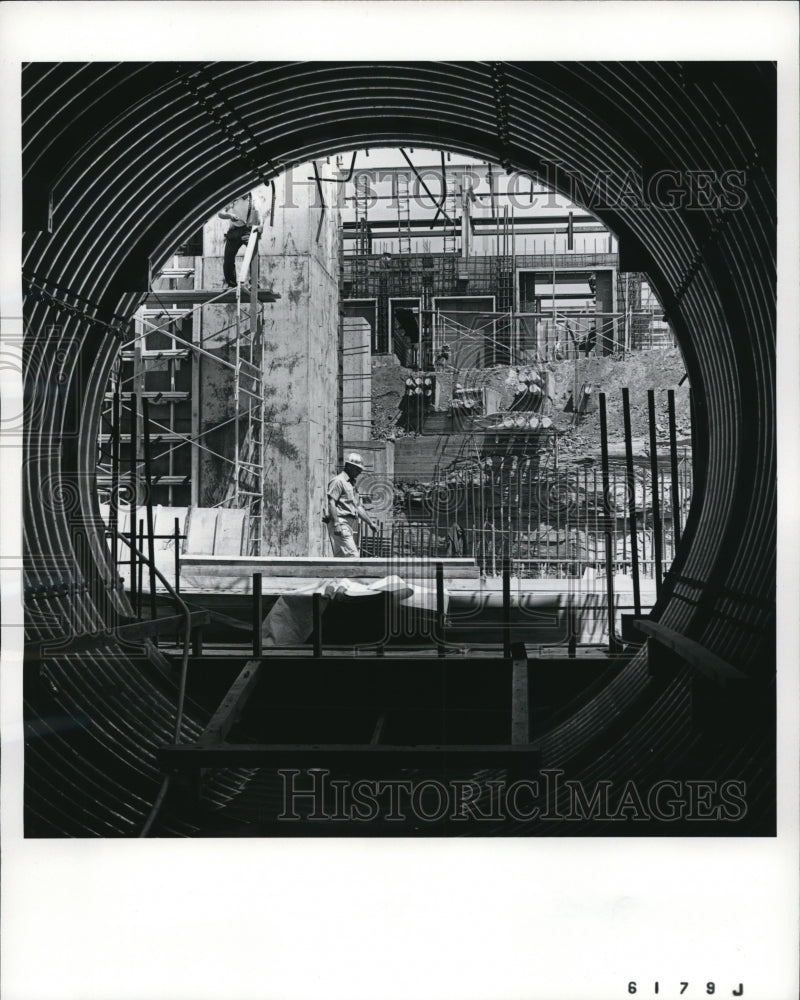 1966 Press Photo Giant Steel Tunnel to supply power to Republic Steel Corp.- Historic Images