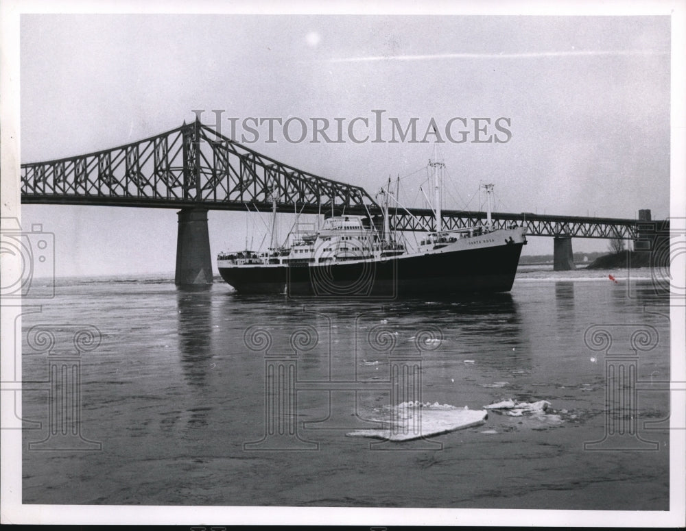 1962 Press Photo St. Lawrence Seaway, Jacques-Cartier Bridge Montreal, Canada- Historic Images