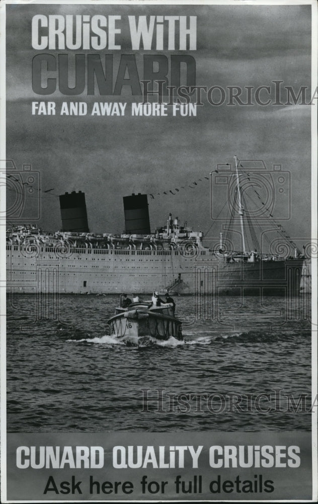 1965 Press Photo Cunard Quality Cruises- Historic Images