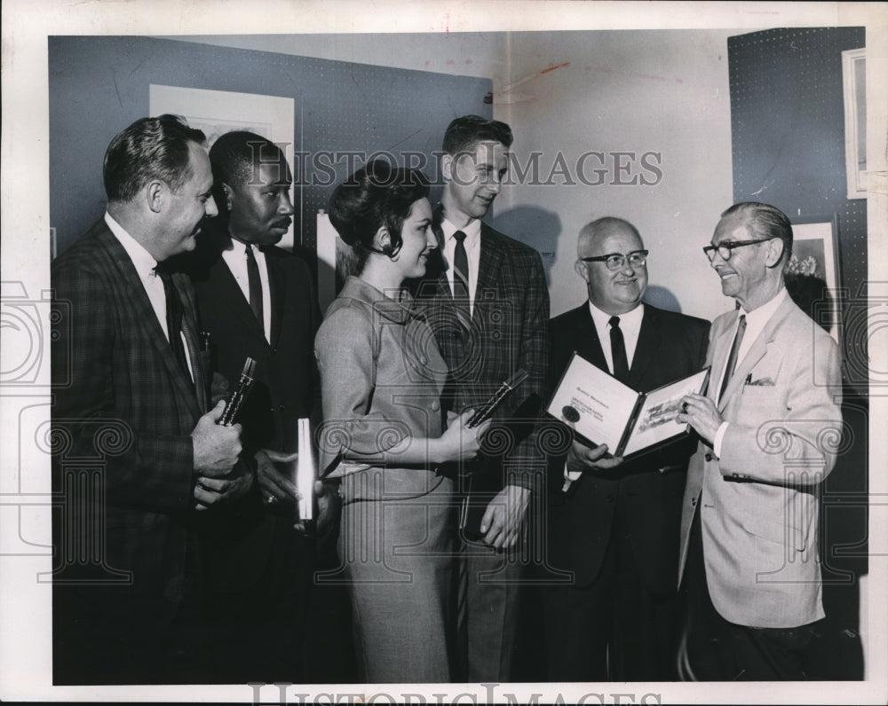 1966 Press Photo The Press Club award winners, Heidinger, Latimore, Korow- Historic Images