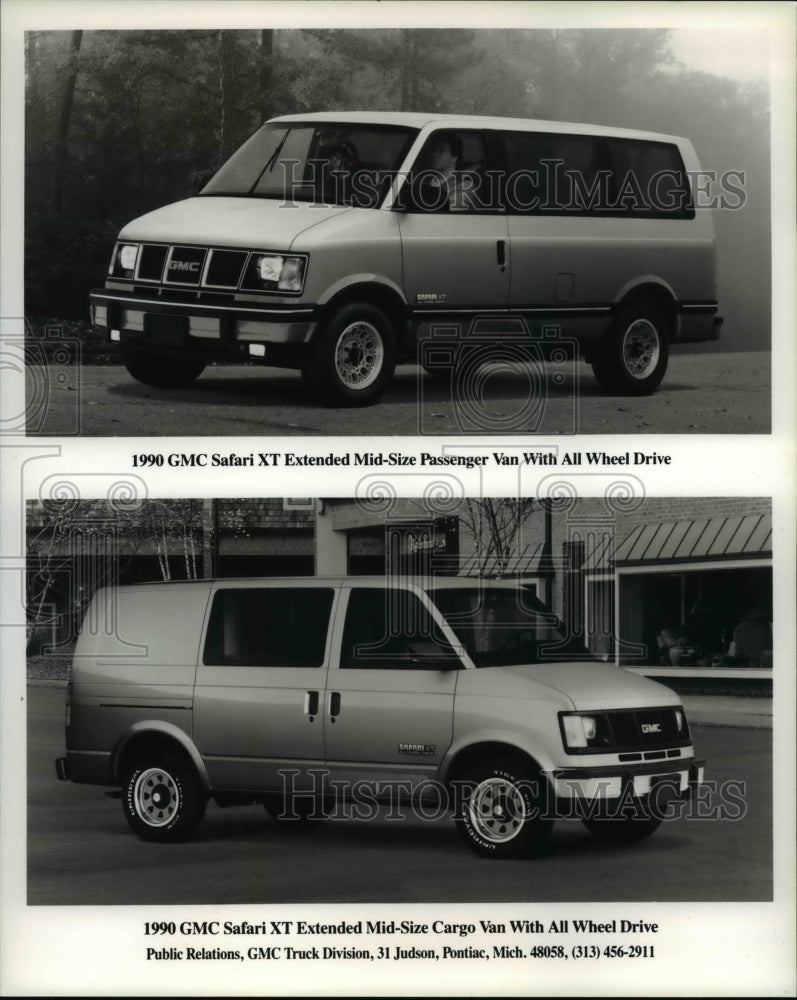 1991 Press Photo GMC Safari XT Extended Mid-Size Passenger Van with All Wheel- Historic Images