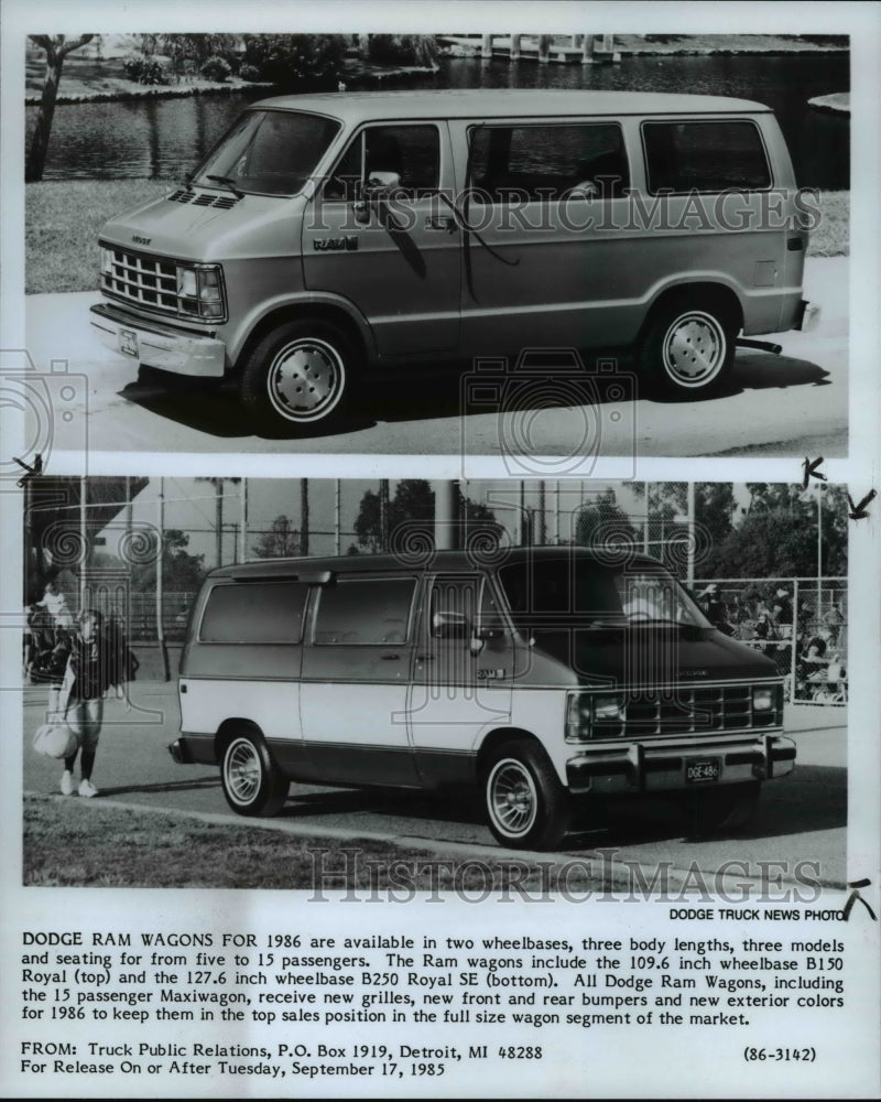 1985 Press Photo Dodge Ram Wagons- Historic Images