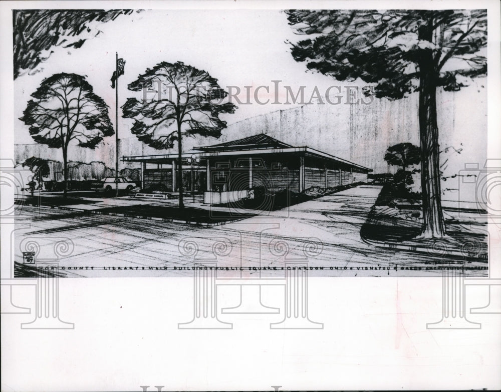 1968 Press Photo Proposed Geaugua County Library- Historic Images