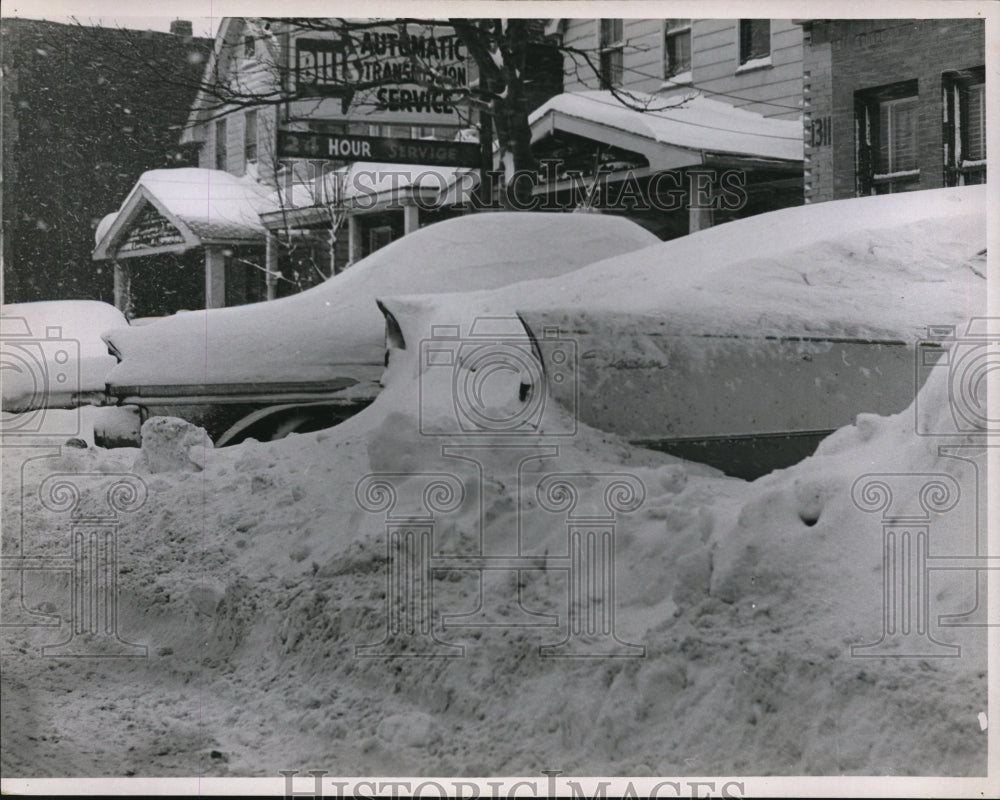 1964 Press Photo  The cars trapped in heavy snow- Historic Images