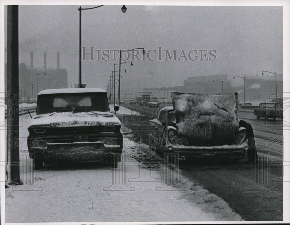 1965 Press Photo The Memorial Shoreway during the winter season- Historic Images