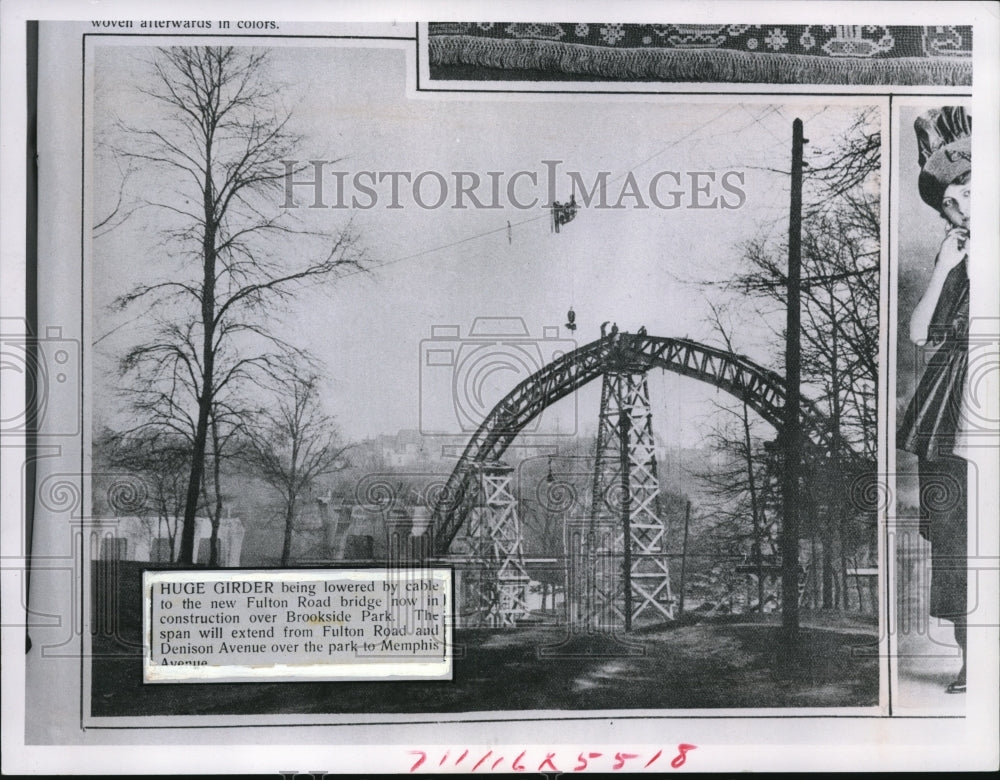 1964 Press Photo The Fulton Road bridge under construction over Brookside Park - Historic Images