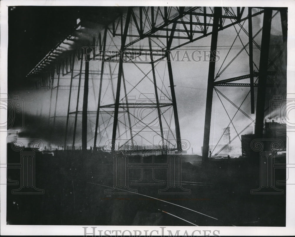 1959 Press Photo The great Flats lumber yard fire of March 1, 1914- Historic Images