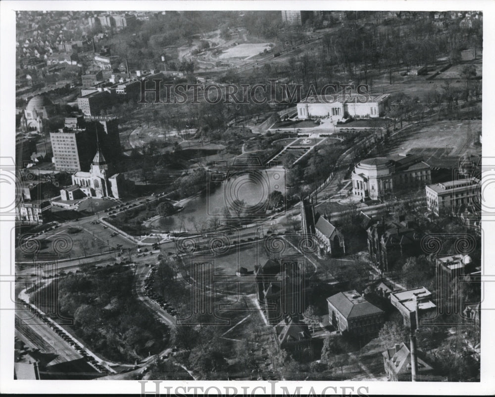 1957 Press Photo The air view of the Greater Cleveland- Historic Images