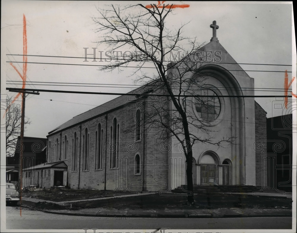 1953 Press Photo Blessed Sacrament Church, 3381 Fulton Rd - Historic Images