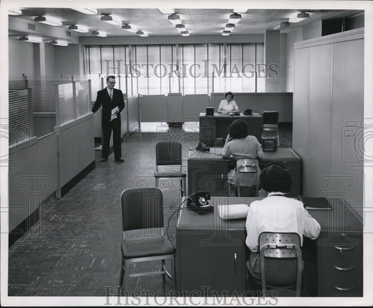 1950 Press Photo The general view of the Central National Bank third floor- Historic Images