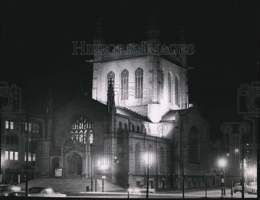 1953 Press Photo First Methodist Church, 30th Street and Euclid Avenue- Historic Images