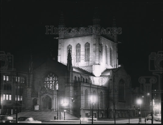 1953 Press Photo First Methodist Church, 30th Street and Euclid Avenue- Historic Images