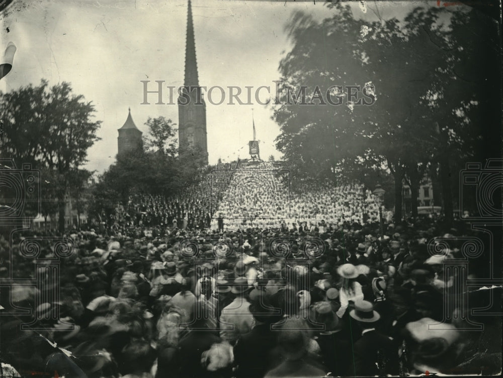 1958 Press Photo School Chorus on Cleveland Public Square 1896 Centennial- Historic Images