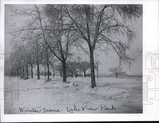1961 Press Photo The Lake view Park during winter- Historic Images