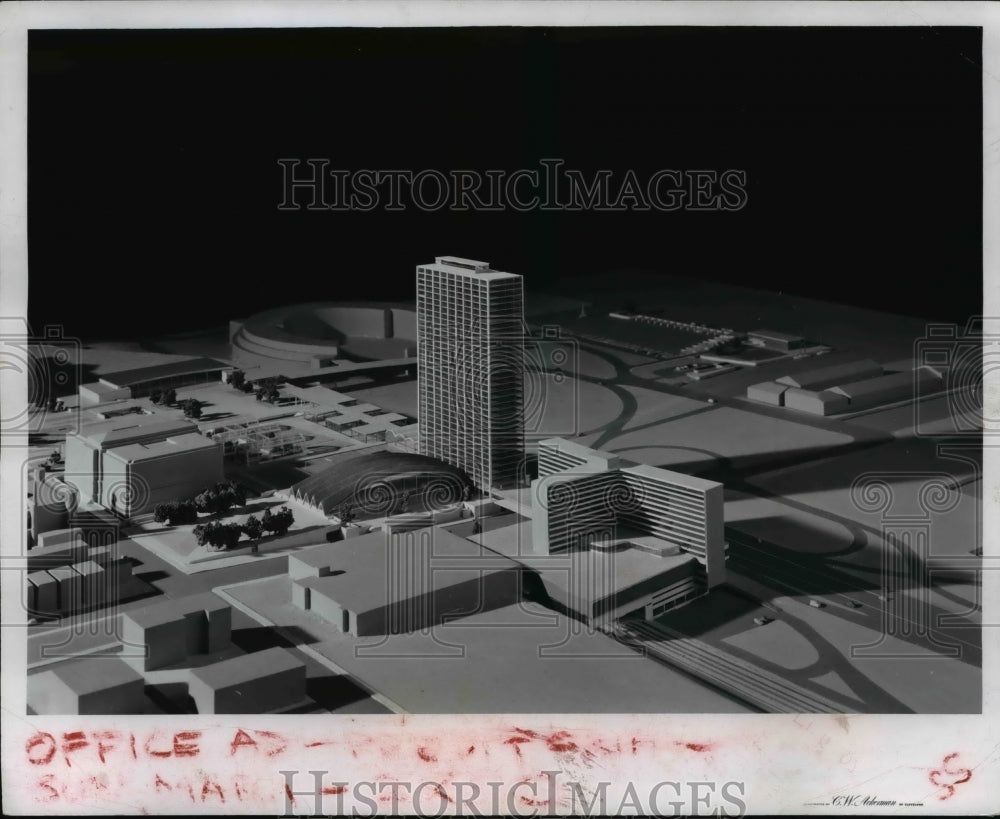 1957 Press Photo The Model of Mall Center - Historic Images