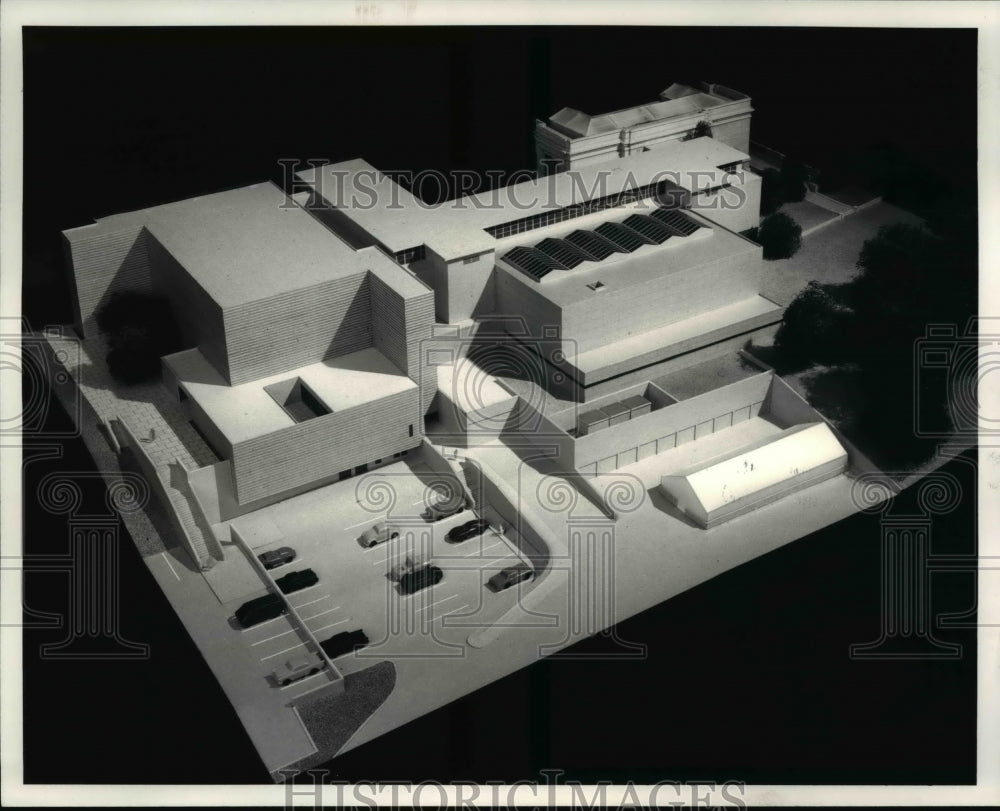 1992 Press Photo The Model of the Cleveland Museum Of Art&#39;s Additional Buildings- Historic Images