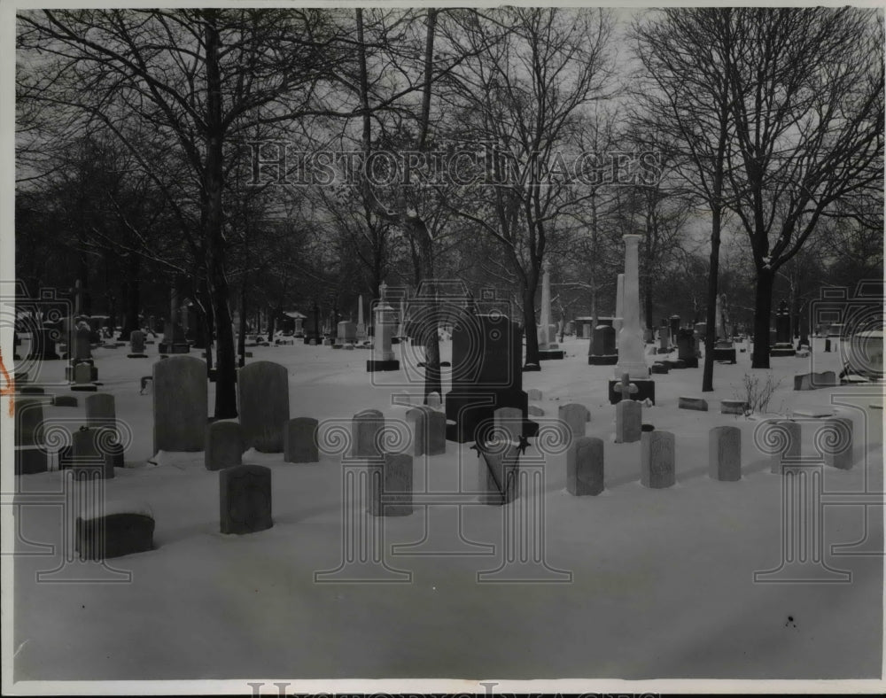 1952 Press Photo 16 Grave stones of Civil War Veterans in Woodland Cemetery- Historic Images