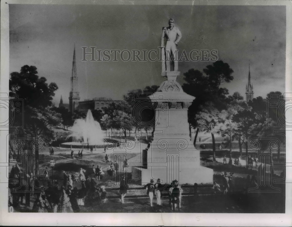 1960 Press Photo Perry Monument at Public Square - Historic Images