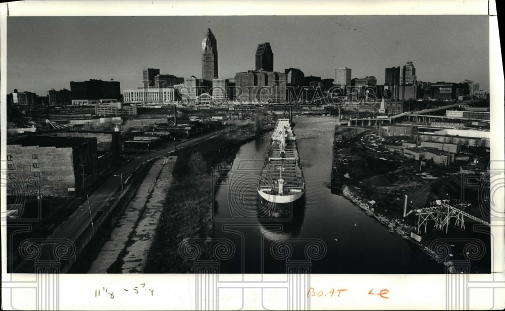 1991 Press Photo American Republic, Delaware cruises Cuyahoga River- Historic Images