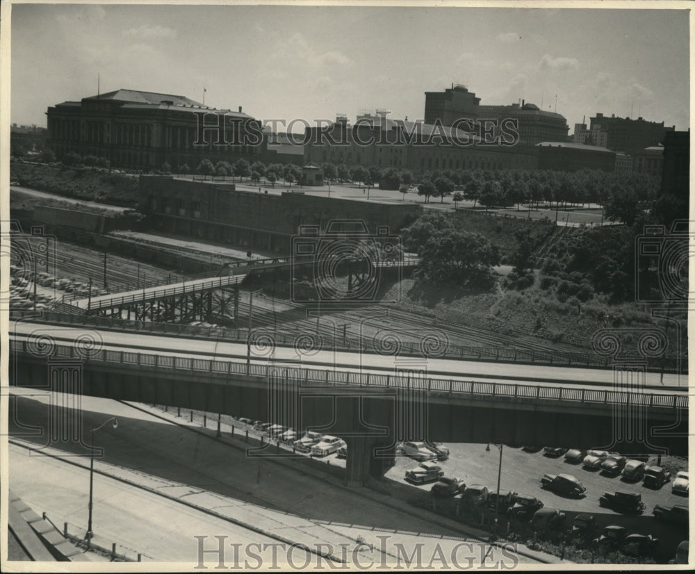 1948 Press Photo Stadium pedestrian ramp- Historic Images