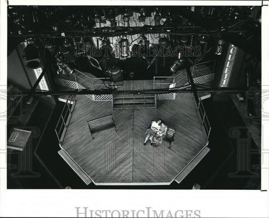 1990 Press Photo Views of John King's set design during rehearsal at Porthouse- Historic Images