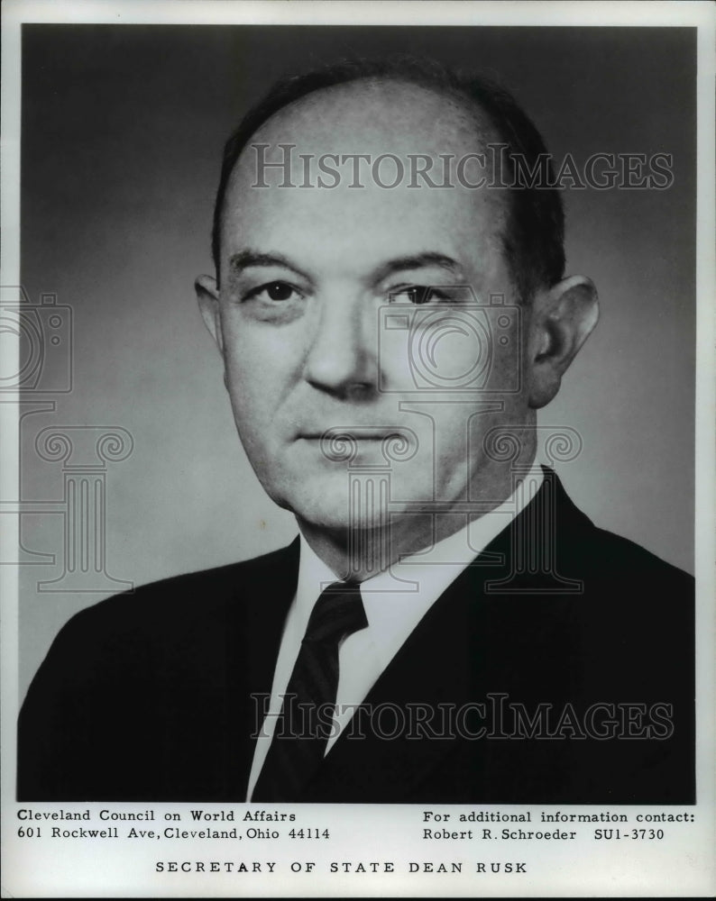 1965 Press Photo Secretary of the State Dean Rusk - Historic Images