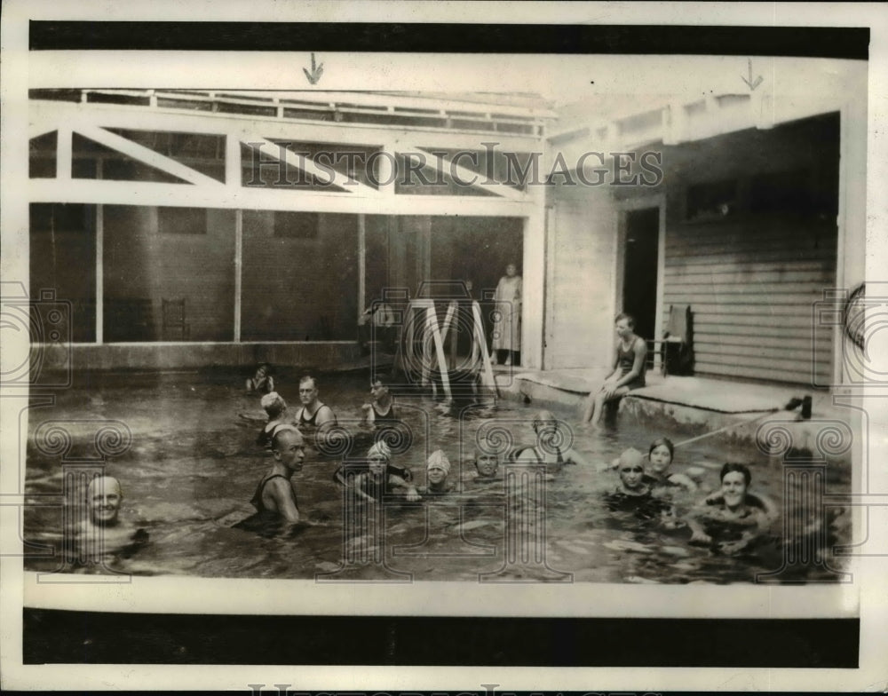 1933 Press Photo Scene in Pool at Warm Spings F. Roosevelt established.- Historic Images