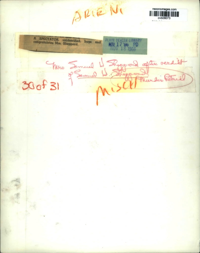 1966 Press Photo Mrs. Sheppard-final murder retrial verdict of Dr. Sheppard