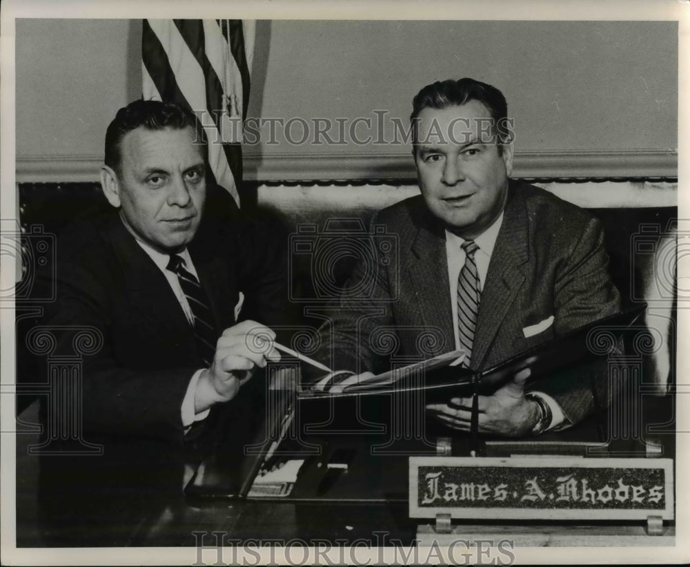 1962 Press Photo L-R Jauchius and James A. Rhodes - cvb10696- Historic Images