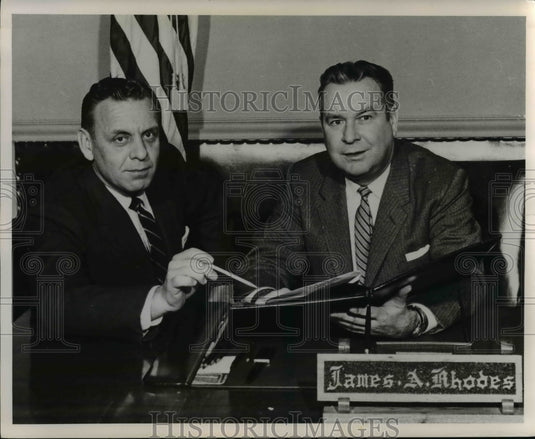 1962 Press Photo L-R Jauchius and James A. Rhodes - cvb10696- Historic Images
