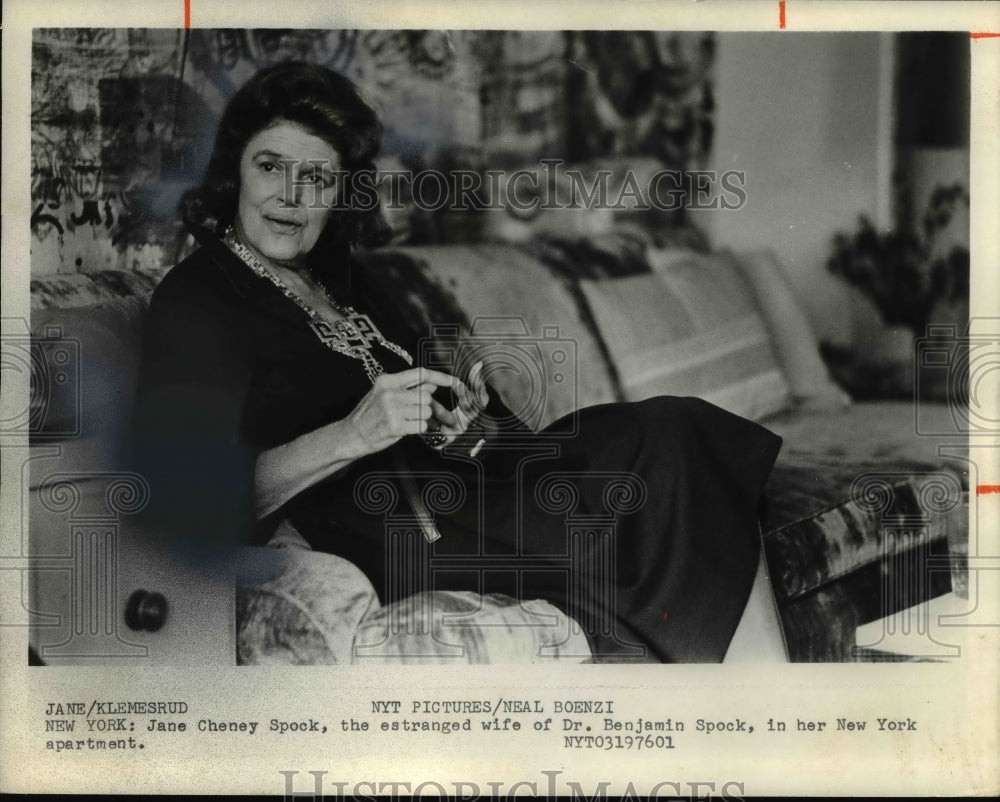 1976 Press Photo Mrs. Benjamin (Jane Cheney) Spock - cvb10875- Historic Images