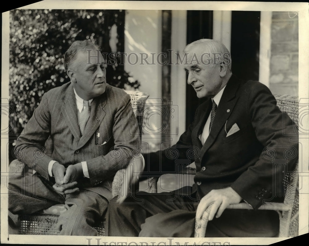 1933 Press Photo Secretary of State Hull and President Roosevelt - cvb11067- Historic Images