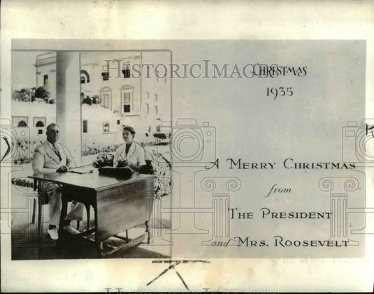 1935 Press Photo Christmas Greetings from the White House - cvb11360- Historic Images