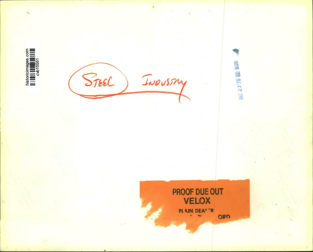 1979 Press Photo Man Working in a Steel Industry Plant - cvb15551