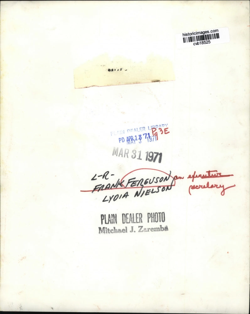 1971 Press Photo Frank Ferguson and Lydia Nielson - cvb18525