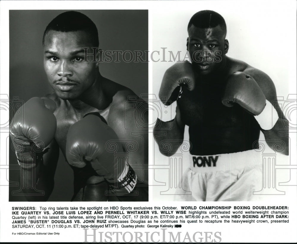 Press Photo Ike Quartey and James &quot;Buster&quot; Douglas - cvb21247- Historic Images