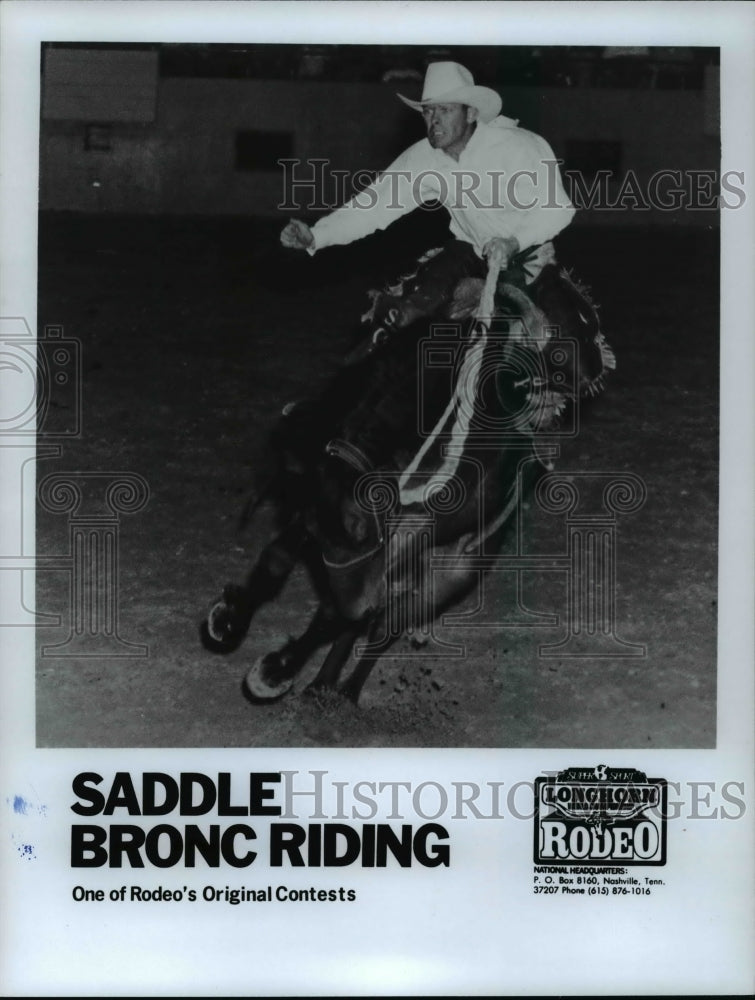 1986 Press Photo Saddle Bronc Riding - cvb21908- Historic Images