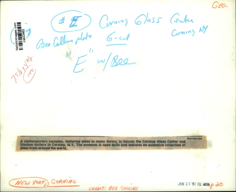 1987 Press Photo Corning, New York - cvb23462