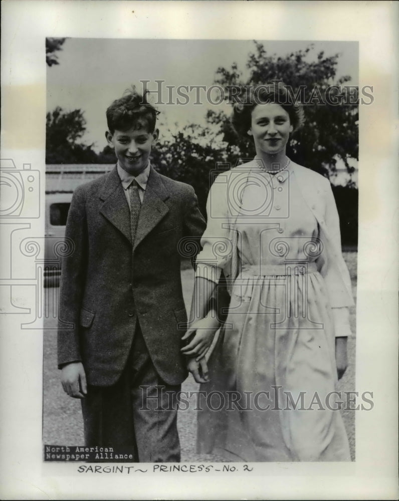 1951 Press Photo Princess Alexandra and brother-England- Historic Images