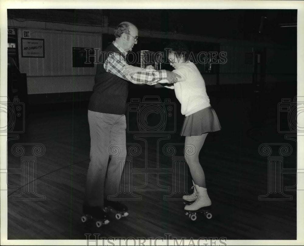1987 Press Photo Ruth Graus, Ronald Borries-roller skating - cvb25871- Historic Images
