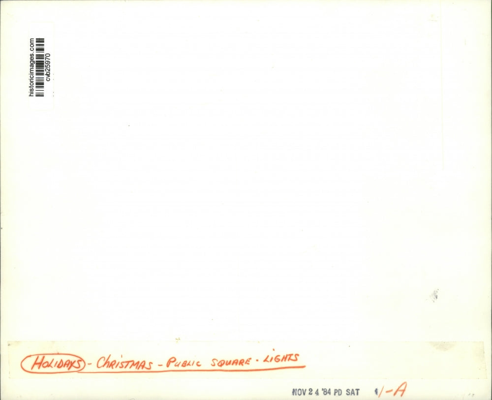 1984 Press Photo Public Square Christmas lights in New York City. - cvb25970