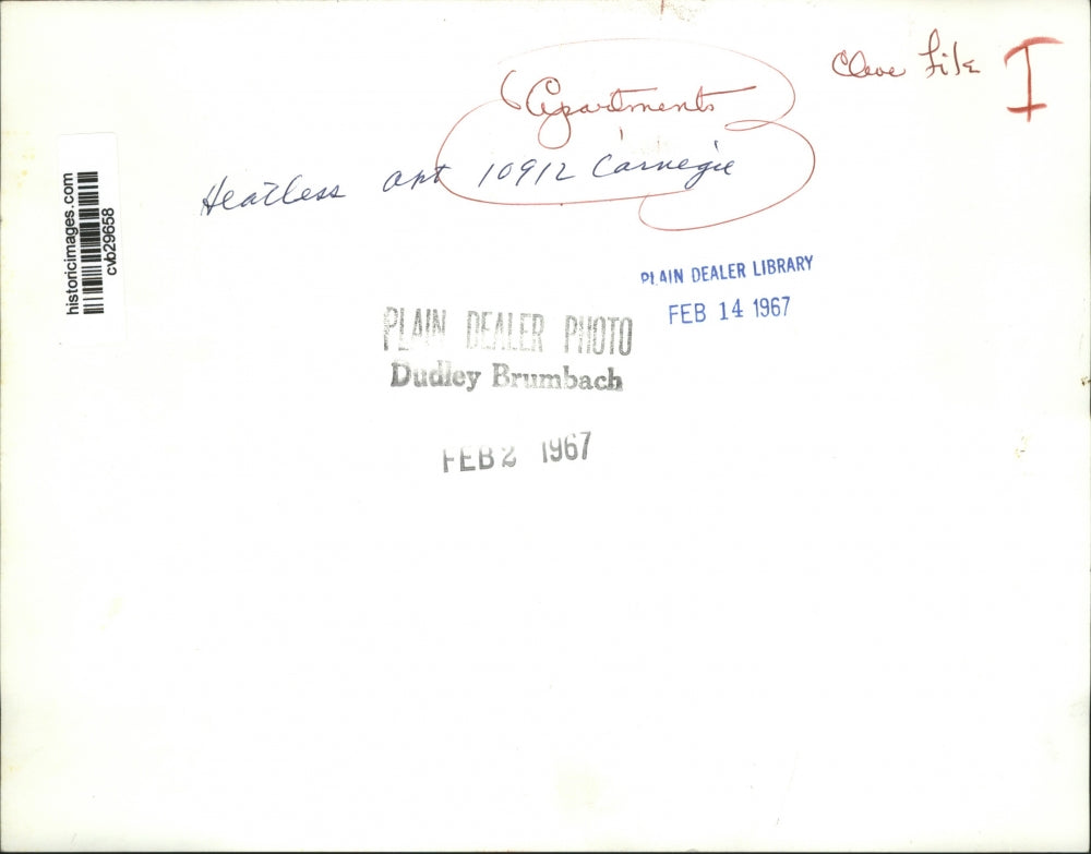 1967 Press Photo Heatless Apartments, 10912 Carnegie - cvb29658