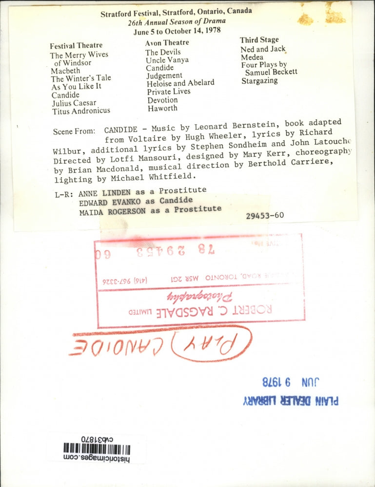 1978 Press Photo Anne Linden, Edward Evanko, Maida Rogerson in Candide