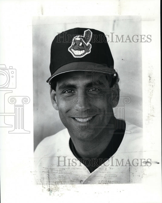 1987 Press Photo Chris Bando, Cleveland Indians - cvb33248- Historic Images