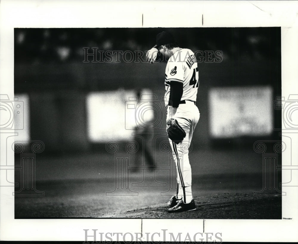 1987 Press Photo Indians vs. Baltimore-Akerfelds during the baseball game- Historic Images